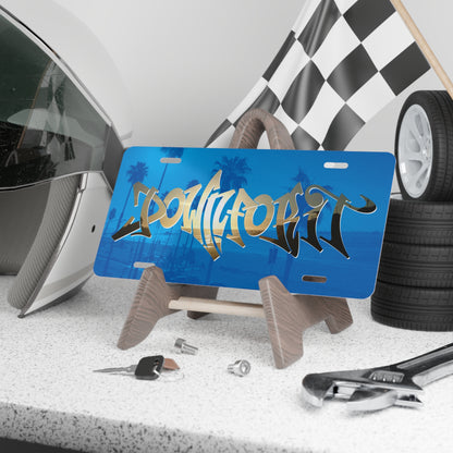 Down For It World Beach License Plate