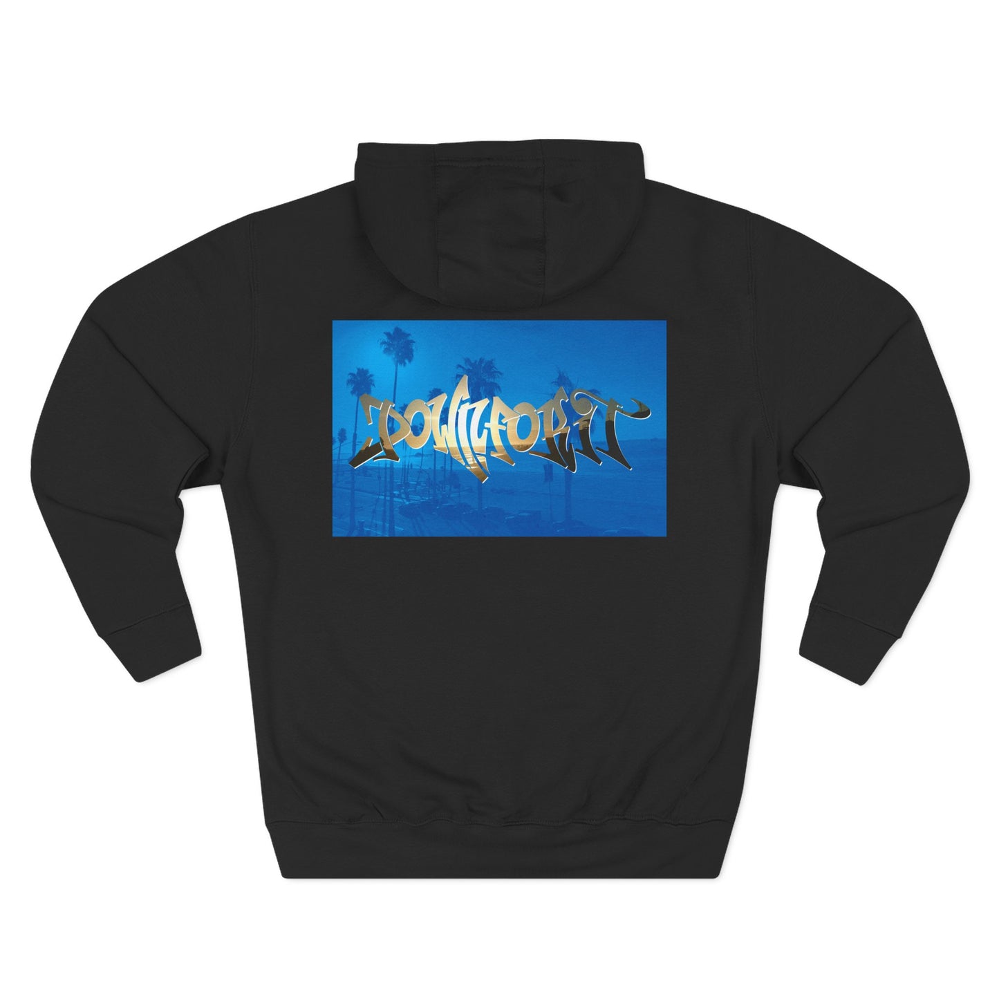 Down For It World Beach scene Hoodie