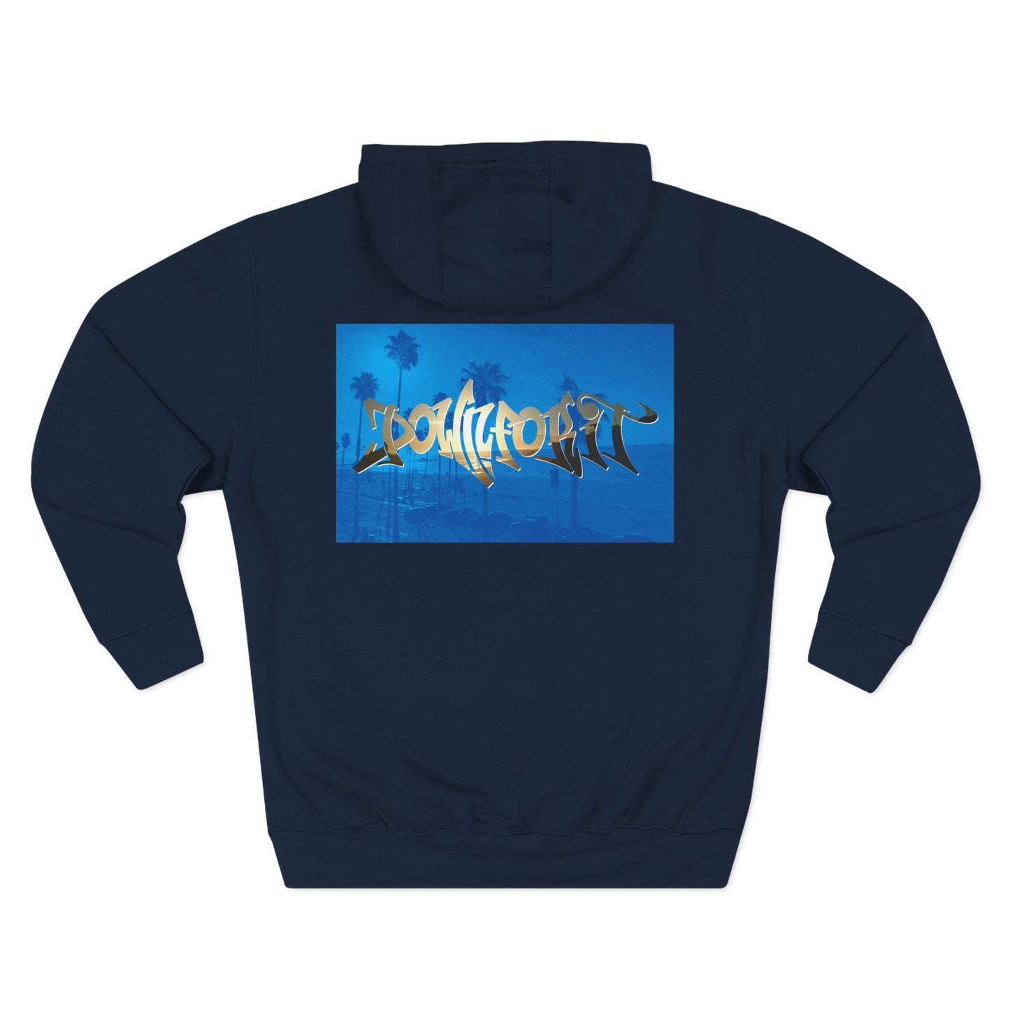Down For It World Beach scene Hoodie