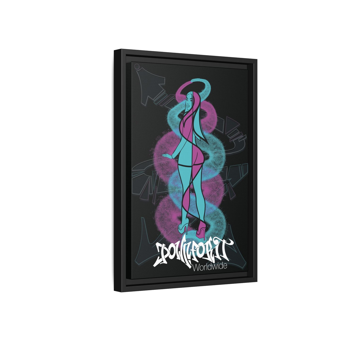 Graffiti Girl Framed Canvas Art 12"x18"