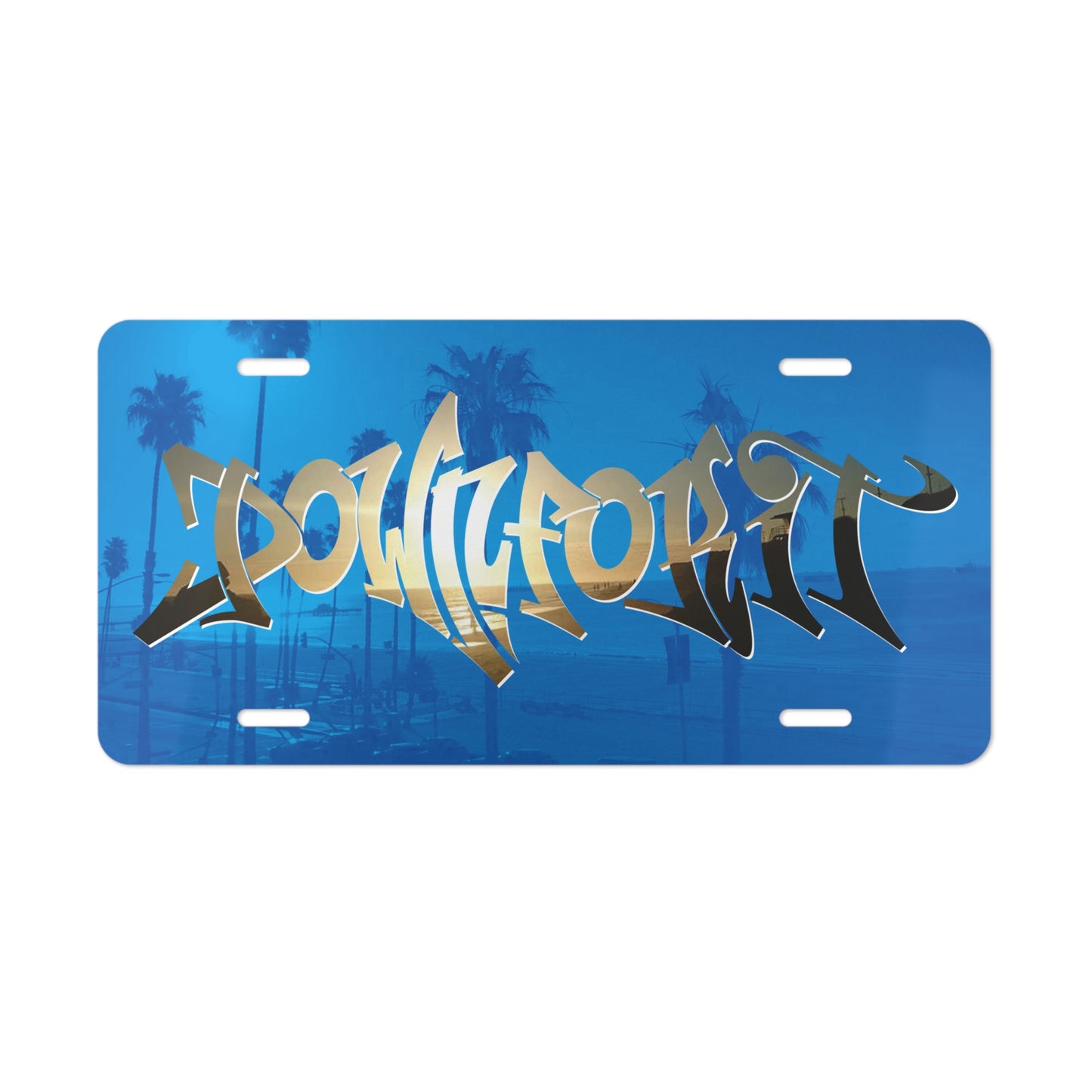 Down For It World Beach License Plate