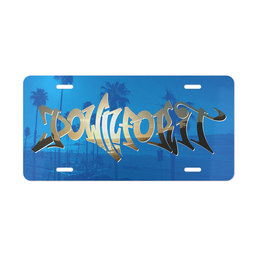 Down For It World Beach License Plate