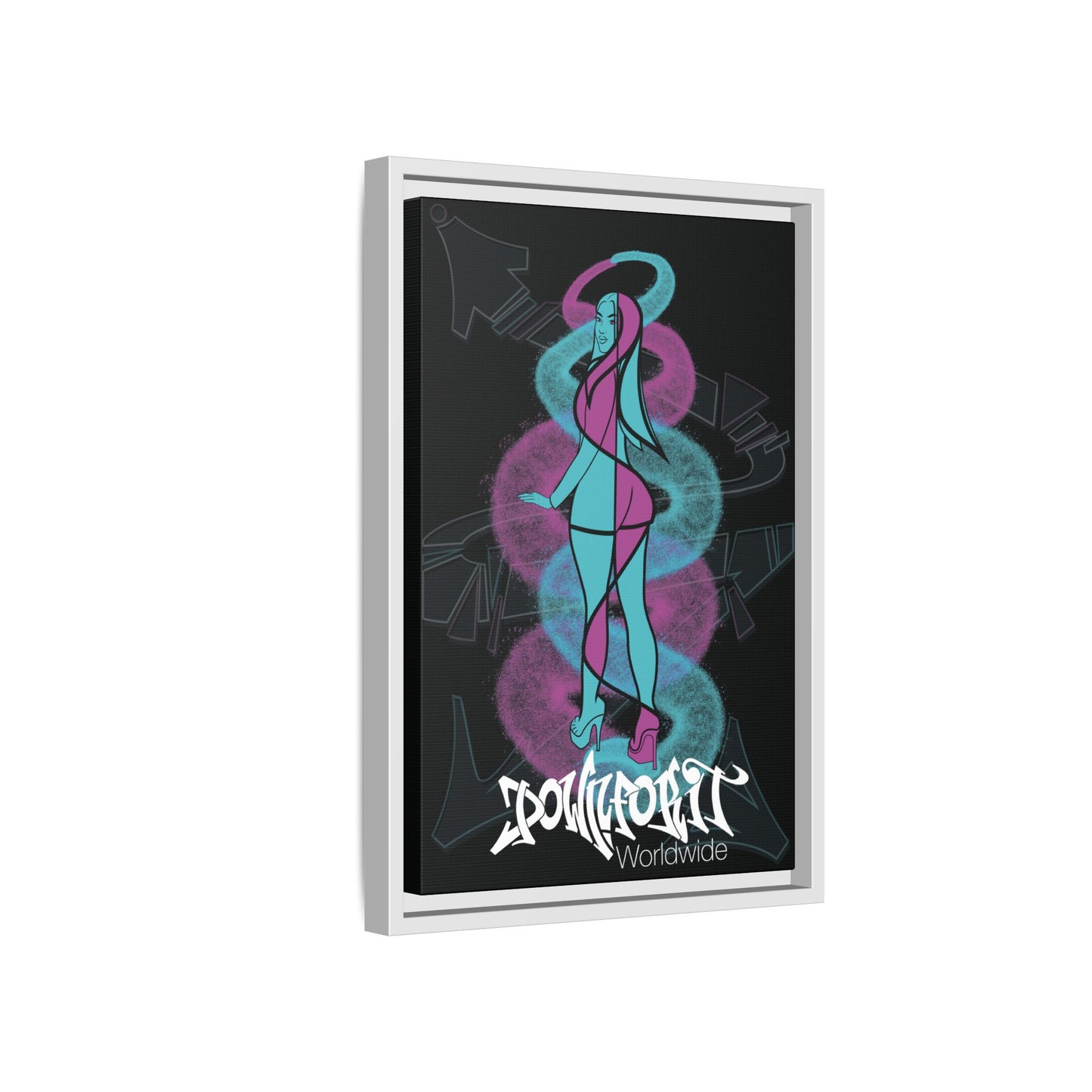 Graffiti Girl Framed Canvas Art 12"x18"