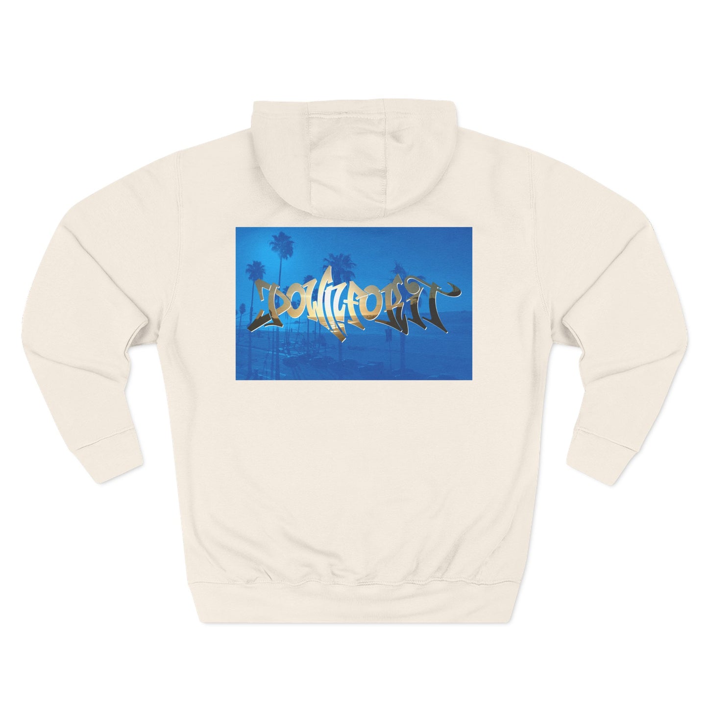 Down For It World Beach scene Hoodie