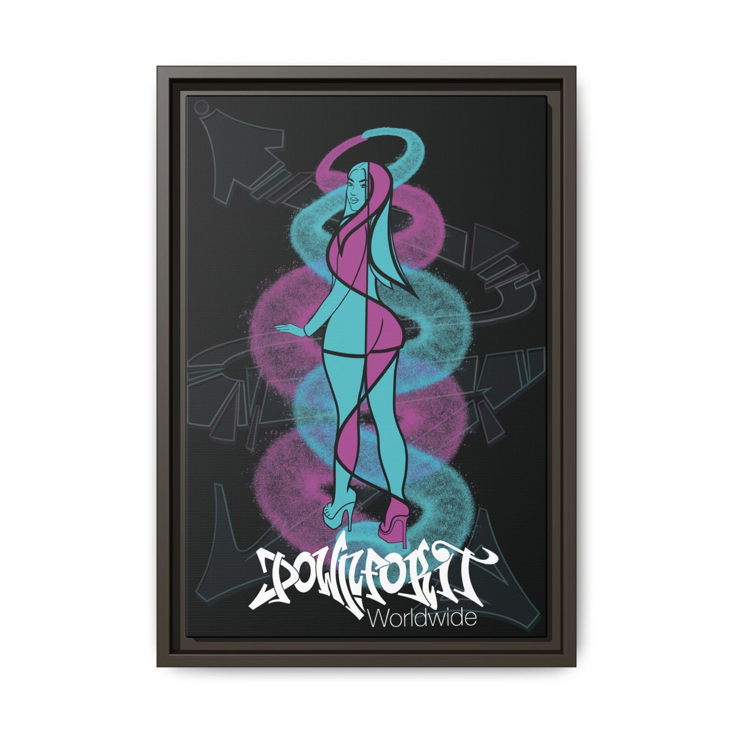 Graffiti Girl Framed Canvas Art 12"x18"