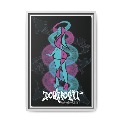 Graffiti Girl Framed Canvas Art 12"x18"